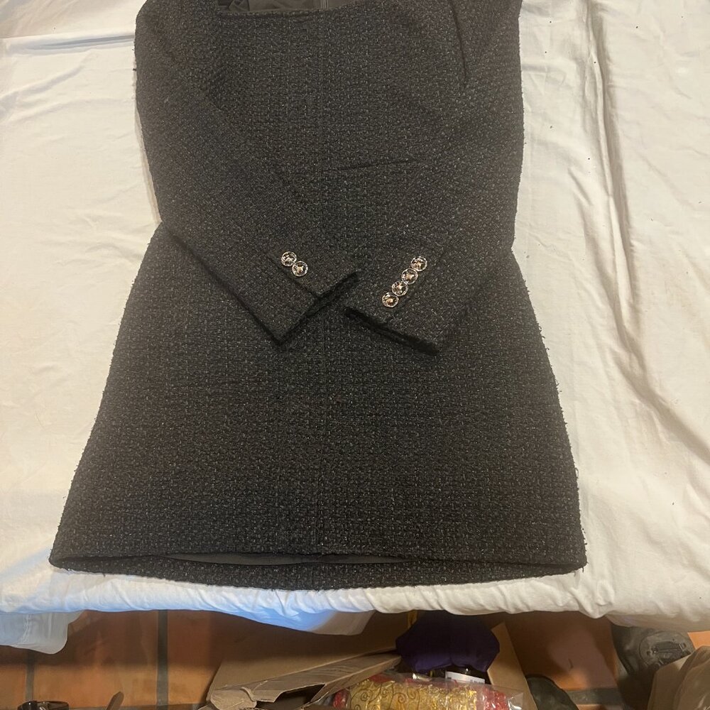 Jason Wu Collective  Textured Gray Long Sleeve Dress